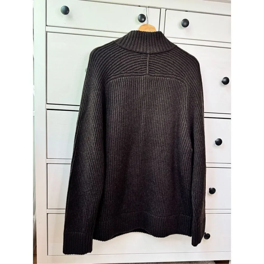Banana Republic  Men’s Brown Wool Blend Half Button Sweater XL NWT